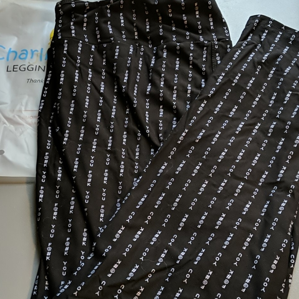 NWT Charlie's Project Leggings F@#K YOU Size TC2/ 2XL